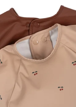 Flash Sale Konges Sløjd 2 pak langærmet hagesmæk - cherry