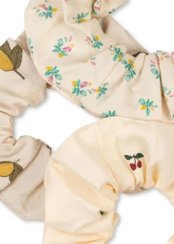 Store Konges Sløjd 3 pak scrunchie stor - CHERRY/LEMON/FLEUR COLORÈ cherry/lemon/fleurcolorè