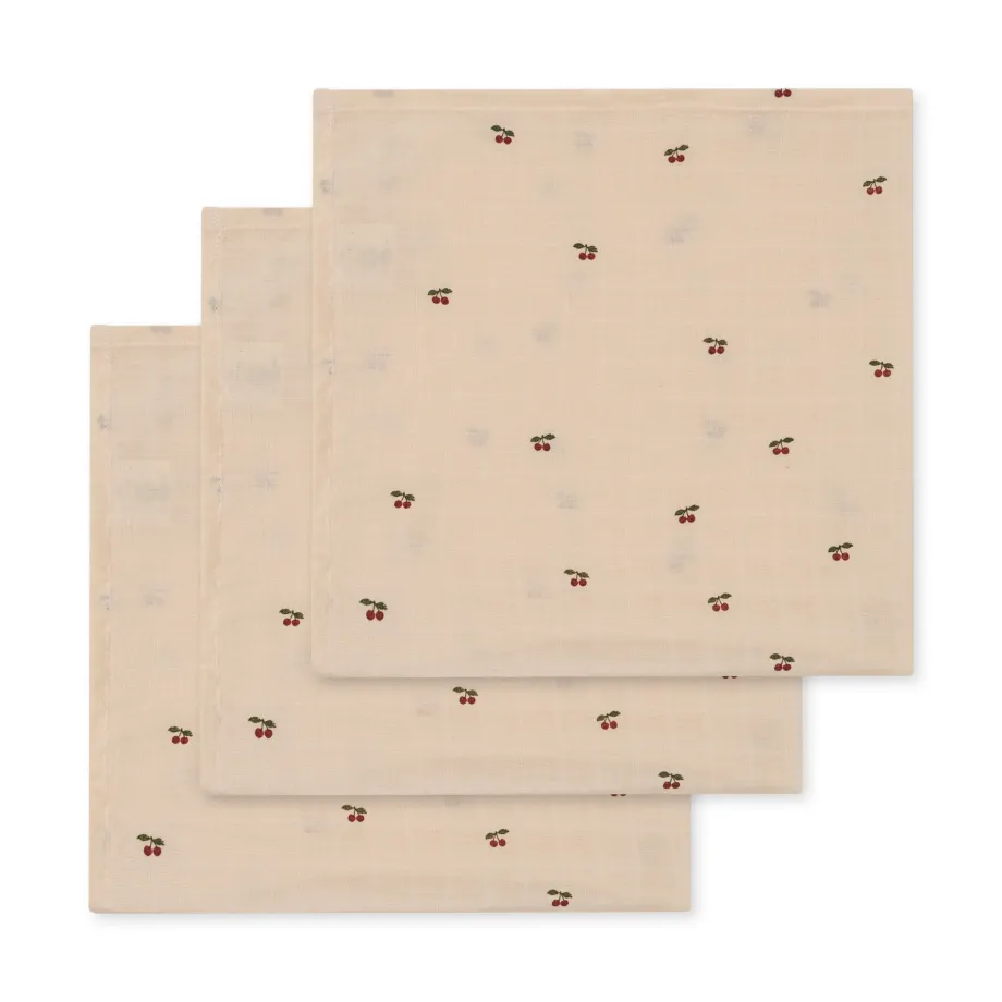 Cheap Konges Sløjd 3 pak stofbleer - cherry