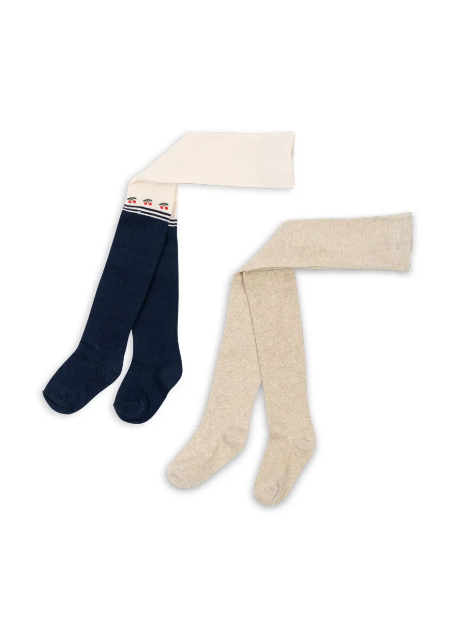 Outlet Konges Sløjd 2 pak strømpebukser - CHERRY MIX cherrymix