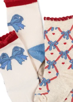 Hot Konges Sløjd 2 pak strømper - BOW MIX bowmix