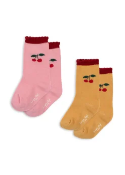 New Konges Sløjd 2 pak strømper - cherry