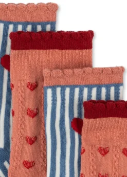 Flash Sale Konges Sløjd 2 pak strømper - HEART MIX heartmix