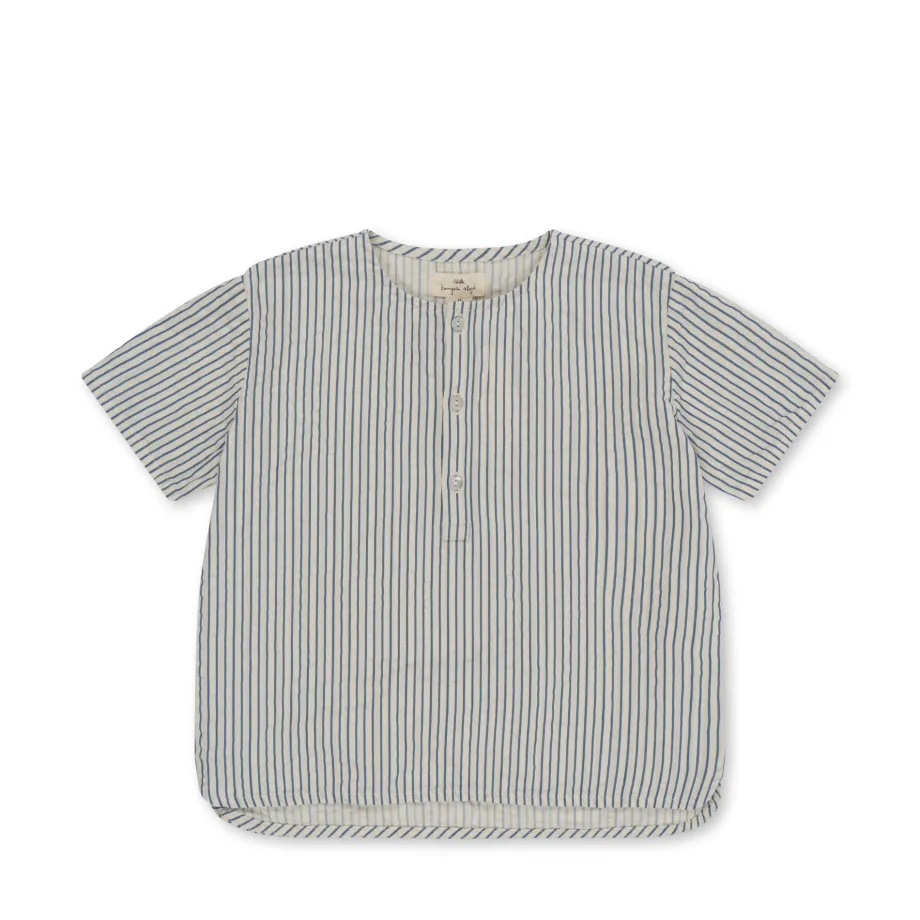Store Konges Sløjd ace kortærmet skjorte - STRIPE BLUIE stripebluie