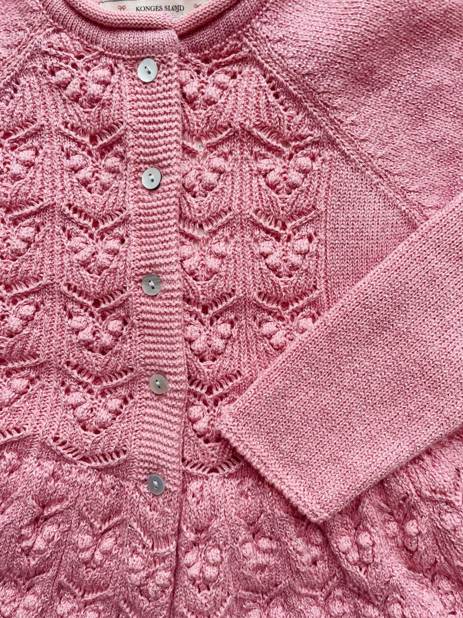 Outlet Konges Sløjd cabby cardigan - powder pink powderpink