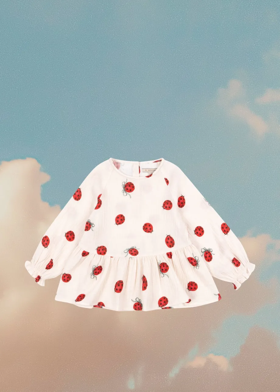 Outlet Konges Sløjd Coco ladybug bluse - ladybug bow ladybugbow