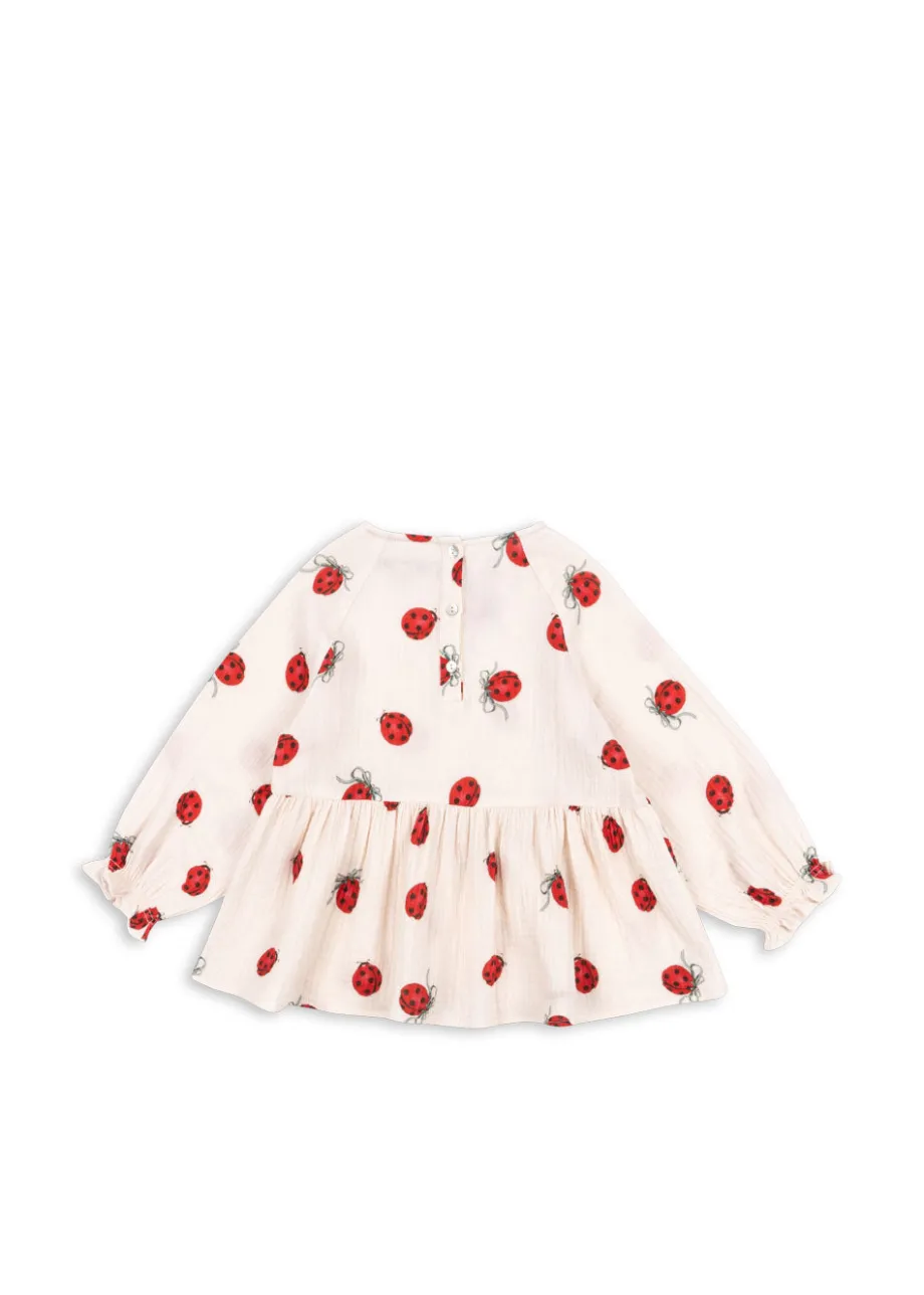 Outlet Konges Sløjd Coco ladybug bluse - ladybug bow ladybugbow