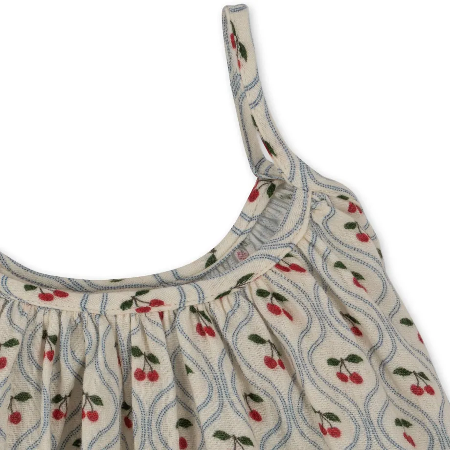 New Konges Sløjd coco stropkjole - CHERRY MOTIF cherrymotif