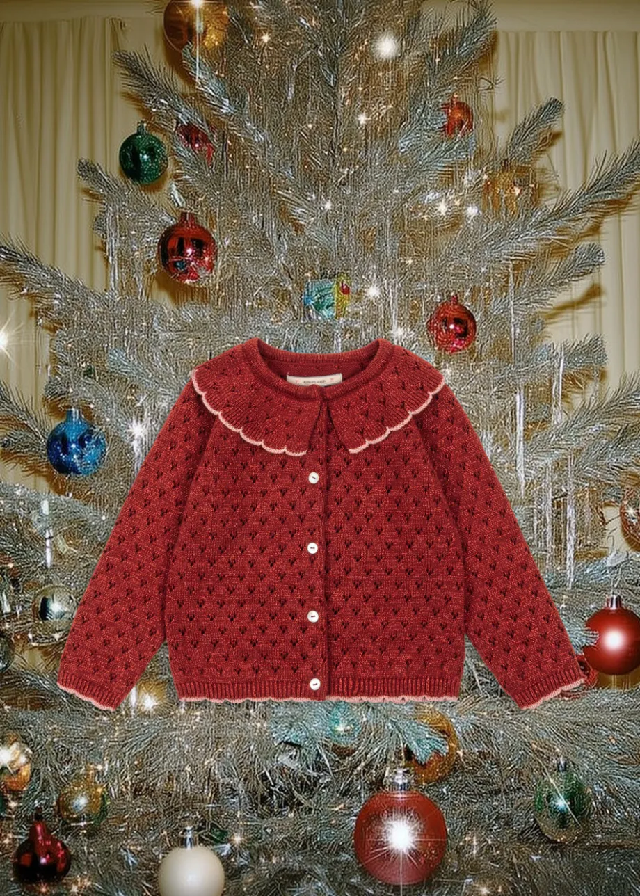 New Konges Sløjd Holiday cardigan - red dahlia reddahlia