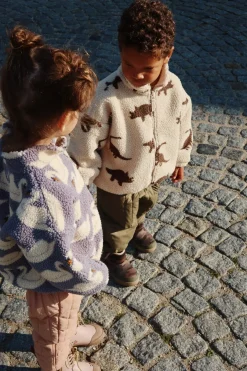 Shop Konges Sløjd Jody Teddyjakke - DINO SILHOUETTE dinosilhouette