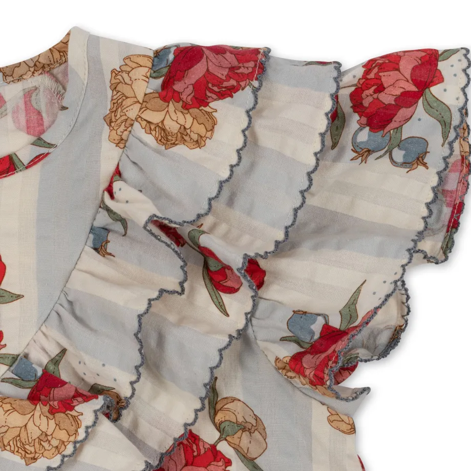 Outlet Konges Sløjd kim kortærmet skjorte - PEONY STRIPE peonystripe