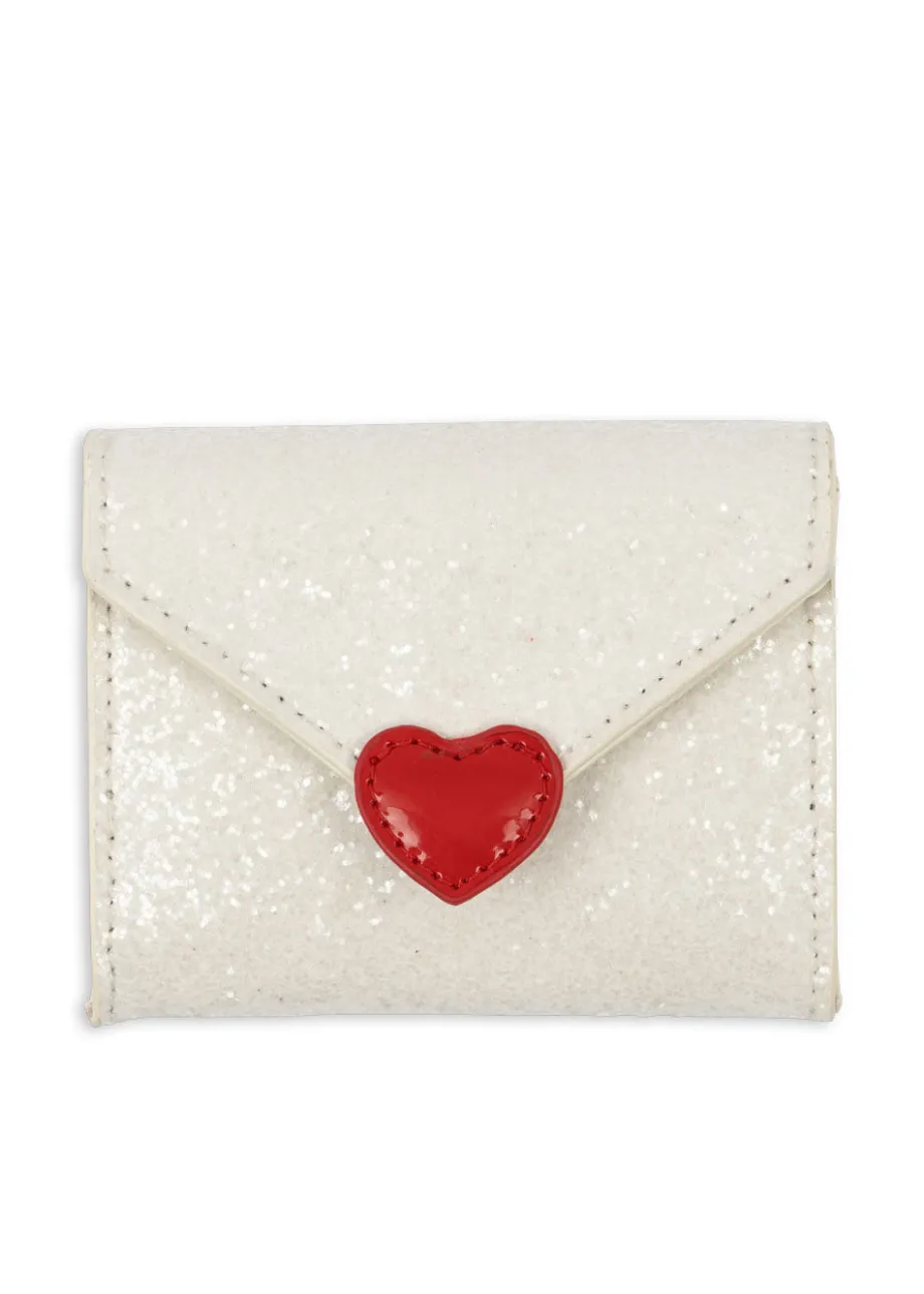 Hot Konges Sløjd LOVE LETTER PUNG - cream glitter creamglitter
