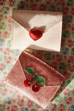 Shop Konges Sløjd LOVE LETTER PUNG - pink glitter pinkglitter