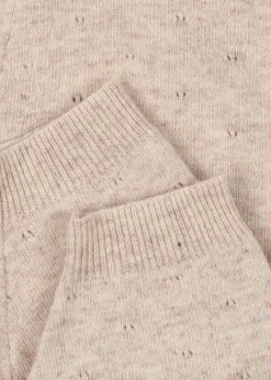 Shop Konges Sløjd MINO BUKSER - OFF WHITE MELANGE POINTELLE offwhitemelangepointelle