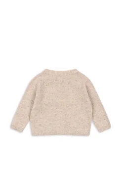 Sale Konges Sløjd MINO CARDIGAN - OFF WHITE MELANGE POINTELLE offwhitemelangepointelle
