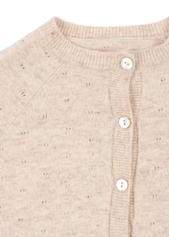 Sale Konges Sløjd MINO CARDIGAN - OFF WHITE MELANGE POINTELLE offwhitemelangepointelle