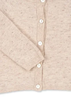 Sale Konges Sløjd MINO CARDIGAN - OFF WHITE MELANGE POINTELLE offwhitemelangepointelle