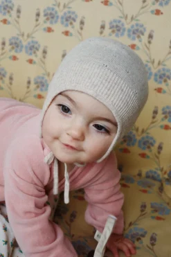 Store Konges Sløjd MINO HUE - OFF WHITE MELANGE POINTELLE offwhitemelangepointelle