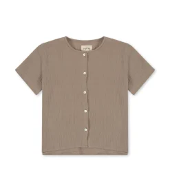 Online Konges Sløjd olive kortærmet skjorte - PURE CASHMERE purecashmere