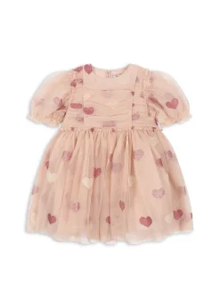 Outlet Konges Sløjd TULLIE KJOLE - HEART ROSE GLITTER heartroseglitter
