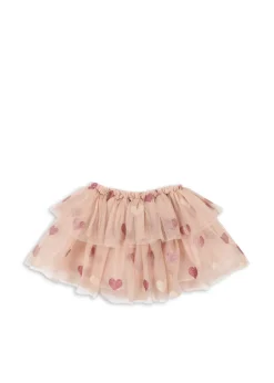 Outlet Konges Sløjd TULLIE NEDERDEL - HEART ROSE GLITTER heartroseglitter