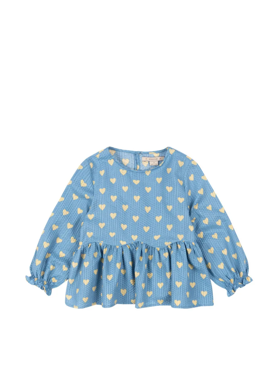 Store Konges Sløjd vida bluse - AISURU BLUE aisurublue
