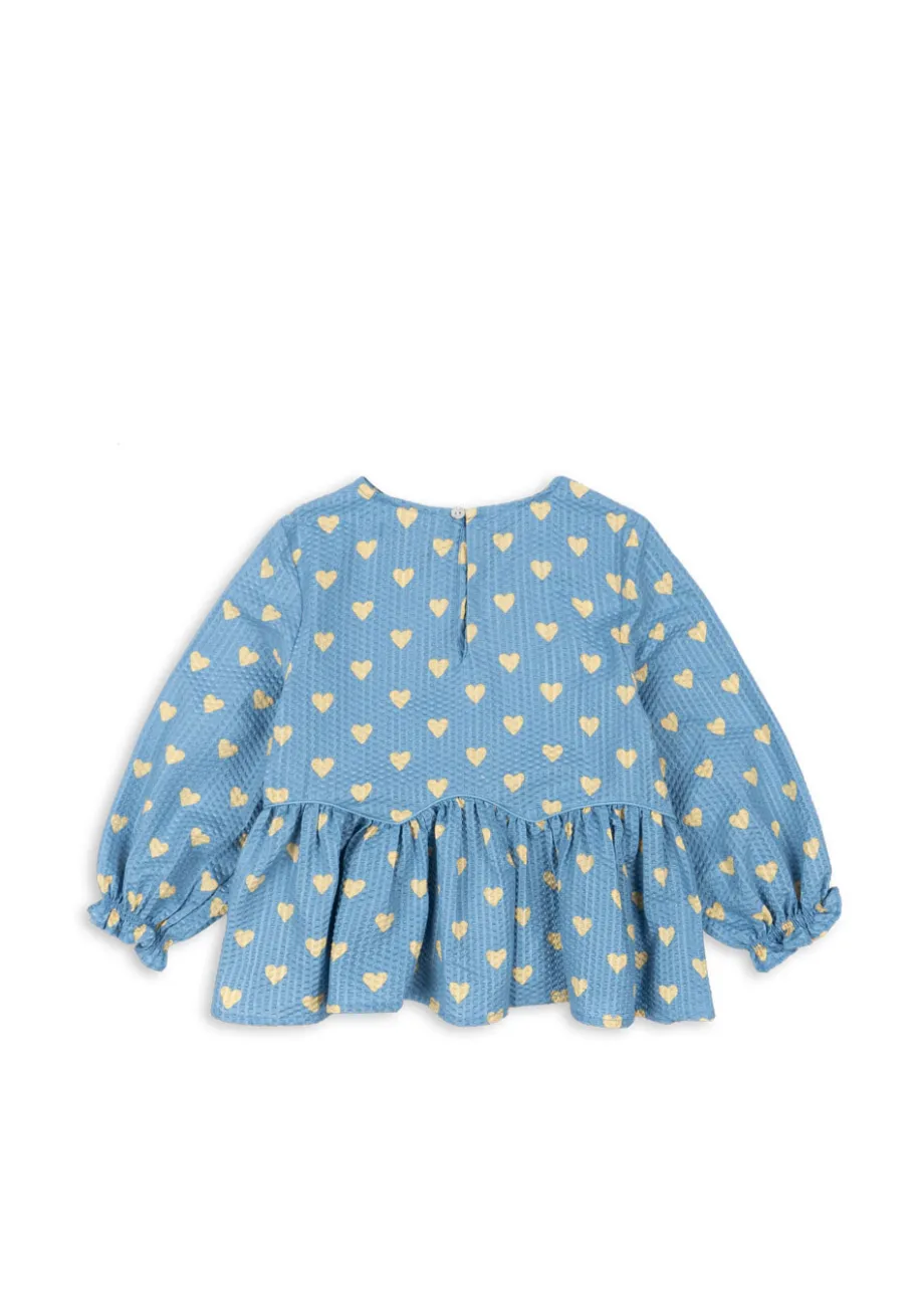 Store Konges Sløjd vida bluse - AISURU BLUE aisurublue